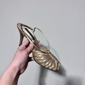 Nina New York Vintage 90’s Tan Glam Mid Heels Size M7.5
